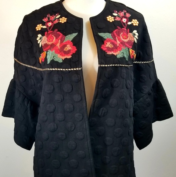 THML Jackets & Blazers - THML Embroidered Jacket with Polka Dot Texture